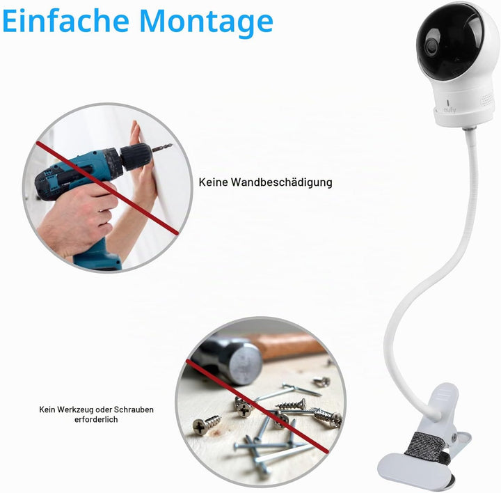 HOLACA Babyphone mit Kamera Halterung für eufy Security SpaceView Babyphone mit 5 Zoll LCD-Display,