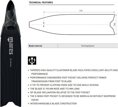 Mares X-Wing PRO Flossen tg.42/43, tg.42/43