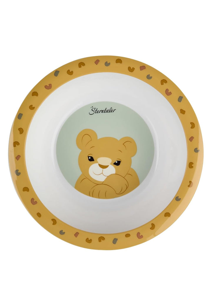 Sterntaler Geschirrset Giraffe & Löwe – Rutschfester Teller, Schale, Besteck & Becher – aus lebensmi