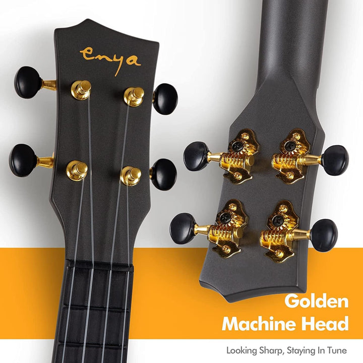 Enya Ukulele Sopran Nova U 21 Zoll Mini Kohlefaser Wasserdicht Ukulele mit Ukulele Anfänger Set Inkl