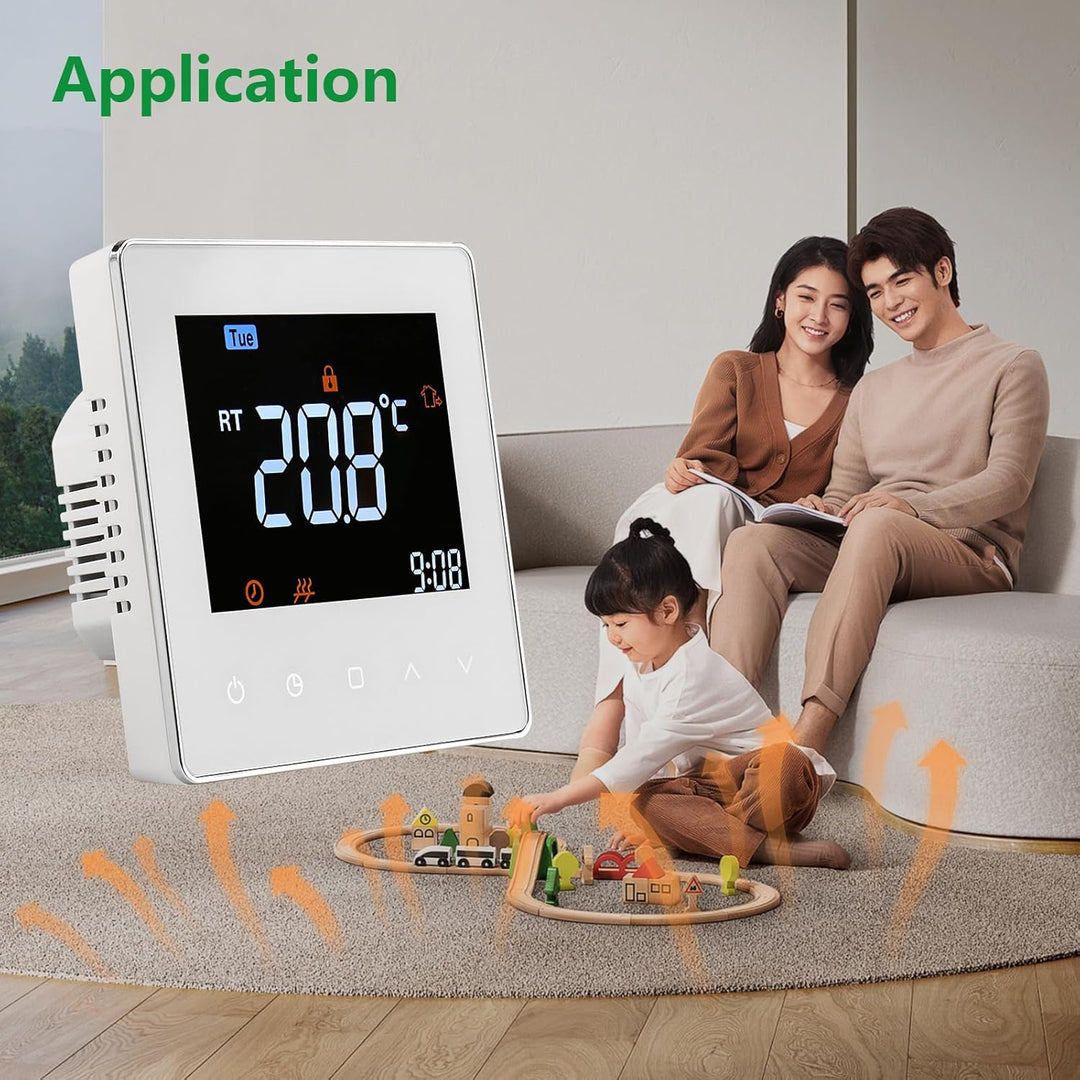 Wengart 24V Thermostat WG538,3A Thermostatsteuerung für den Innenbereich,wöchentliche Programmierung