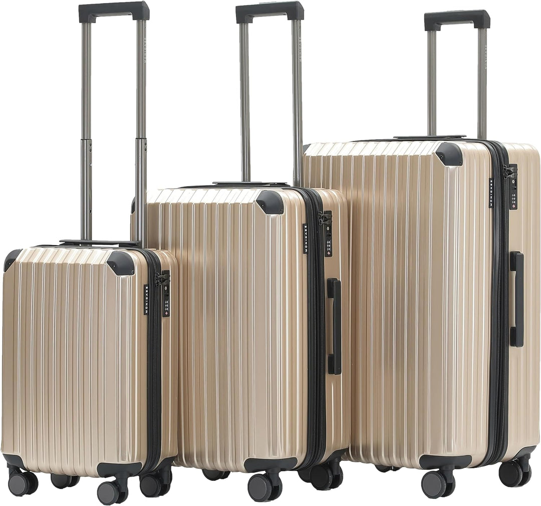 Münicase M816 TSA-Schloss, Dehnungsfuge, Teleskopgriff, Reisekoffer mit 4 Rollen, Hartschale, Grosse