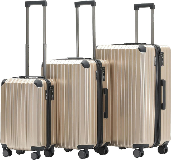 Münicase M816 TSA-Schloss, Dehnungsfuge, Teleskopgriff, Reisekoffer mit 4 Rollen, Hartschale, Grosse