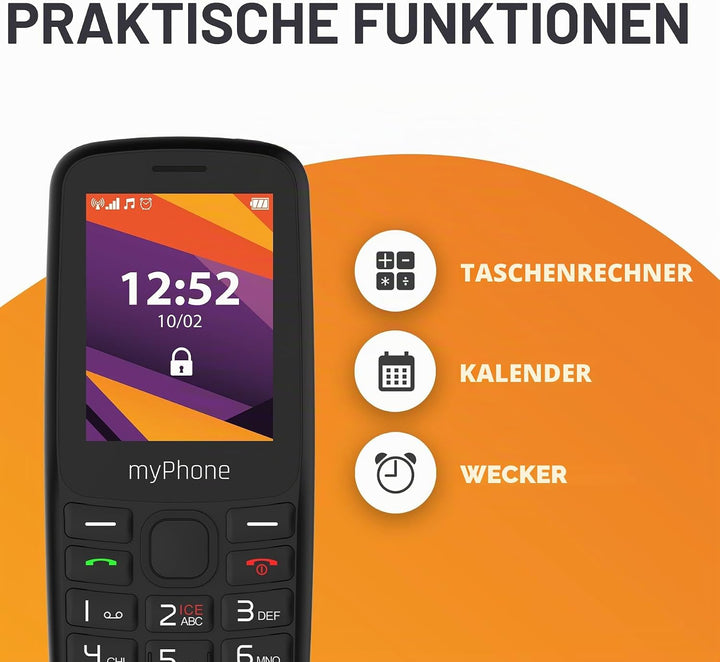 myPhone 6410 LTE 4G einfaches Telefon mit klarem Display und grossen Tasten, grosser 1400-mAh-Akku