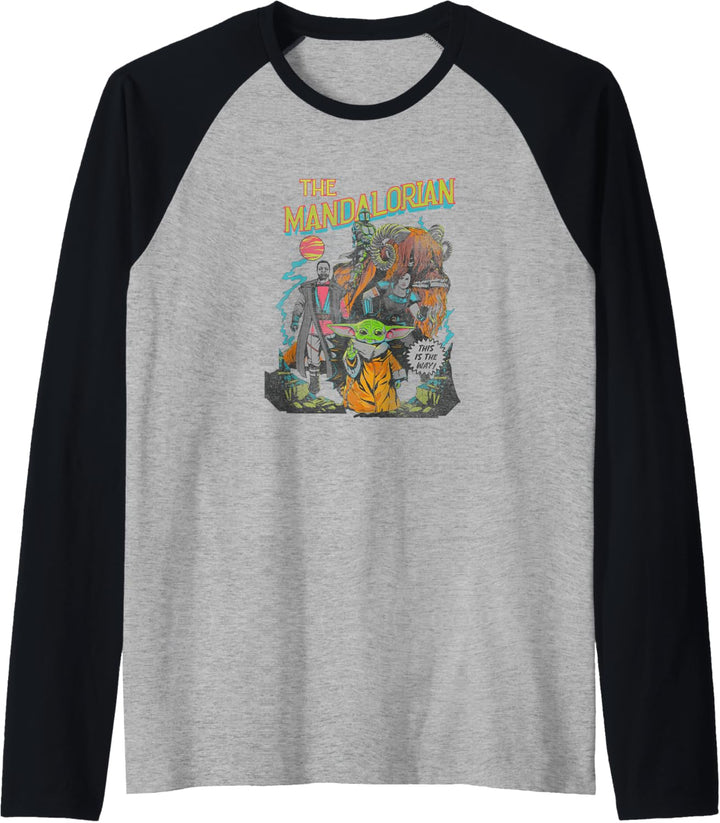 Star Wars: The Mandalorian Group Shot Transparent Comic Raglan