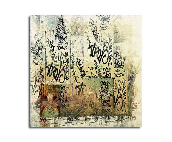 Paul Sinus Art Strassenkünstler Abstrakt313_60x60cm Graffiti Streetart Bild auf Leinwand Abstraktes