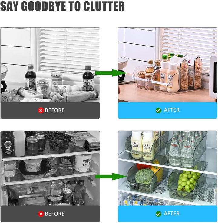 2PCS Gross Kühlschrank Organizer - Lebensmittelqualität Crisper, BPA frei Clear Organizer für Küche,