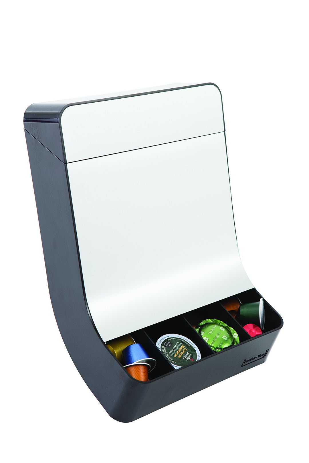 ALBA Spender Universal-Kaffeepads Aluminium Grau Metall und schwarz, Aluminium, Gris métal et Noir,