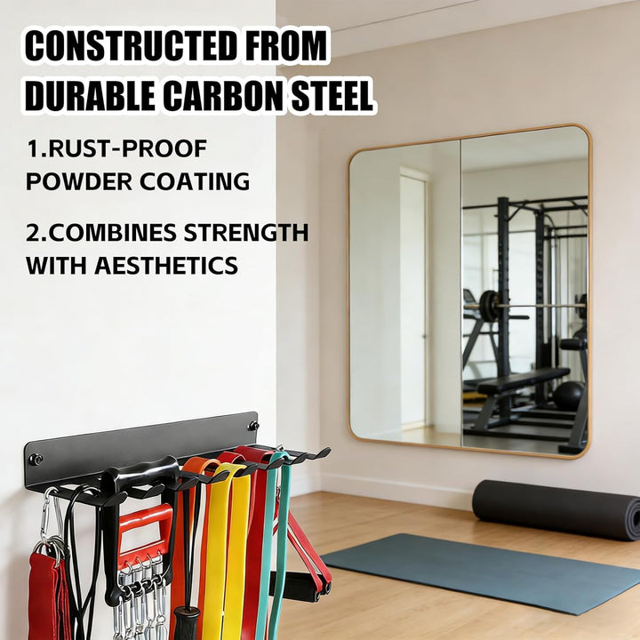 8 Platz Wandhalterung, Gym Rack Organizer, Home Gym Zubehör Aufhänger, Mehrzweck Workout Ausrüstung