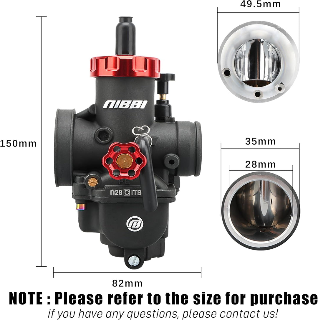 NIBBI Ersatz Hochleistungs-PE28mm Vergaser mit Carb Jets PE-28MM, PE-28MM