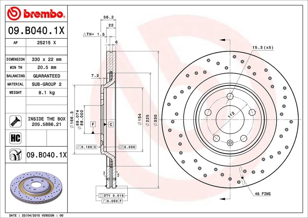 BREMBO 09.B040.1X Bremsscheiben