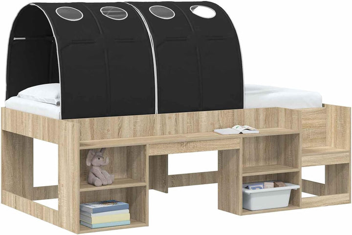 Bettunnel 2 Stück Schwarz 211 x 67,5 x 2 cm Polyester für Kingsize-Betten, Innenbereich, modernes De