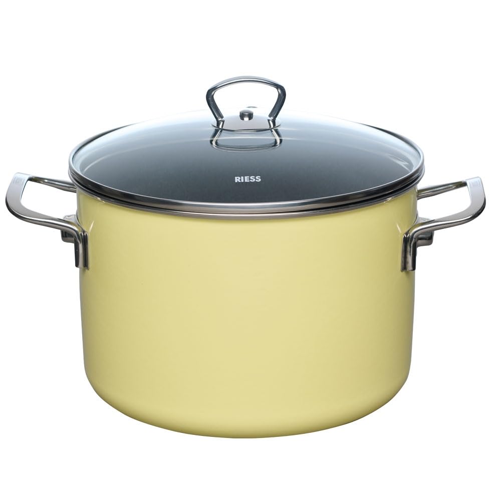 Riess, 0706-002, NOUVELLE PUR - Lemon - Fleischtopf mit Glasdeckel 24 cm, 6.5L, LEMON LBH 34,5x25,2x