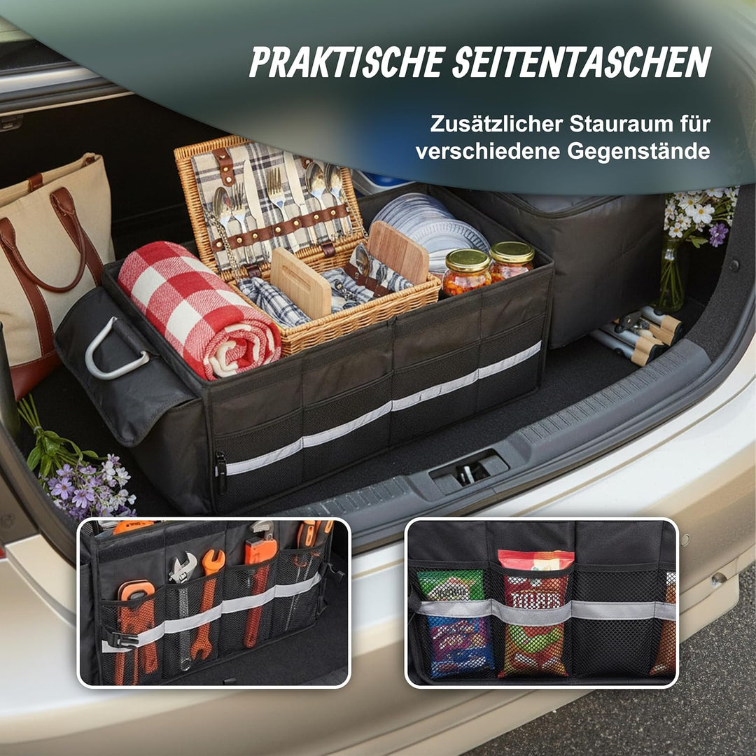 Relaxdays Kofferraum Organizer mit Deckel, entnehmbare Kühltasche, faltbar, HxBxT: 30 x 60 x 40 cm,