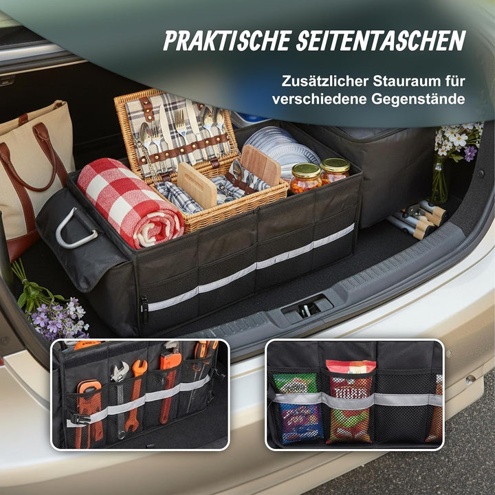 Relaxdays Kofferraum Organizer mit Deckel, entnehmbare Kühltasche, faltbar, HxBxT: 30 x 60 x 40 cm,