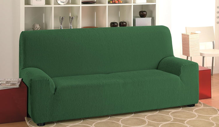 Martina Home Elastischer Sofabezug Modell Emilia 2 Plätze Flaschengrün (Verde Botella) 2 Sitzer Flas