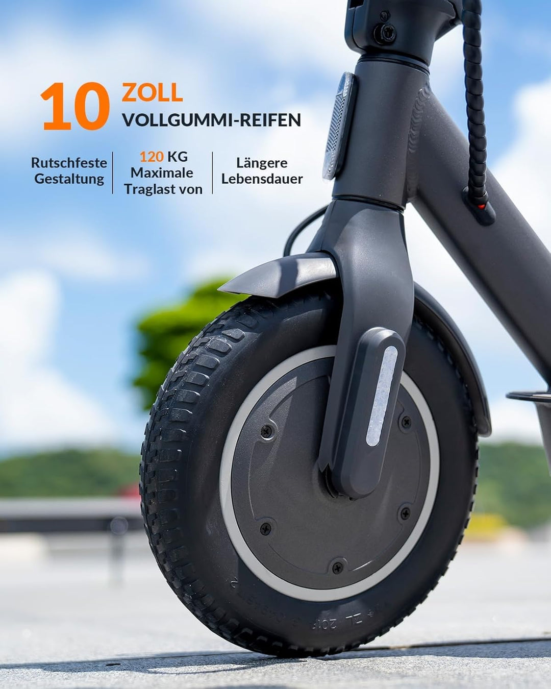 E Scooter mit Strassenzulassung ABE, 5TH WHEEL V30PRO Elektroscooter mit Blinker, 10 Zoll Reifen, 25