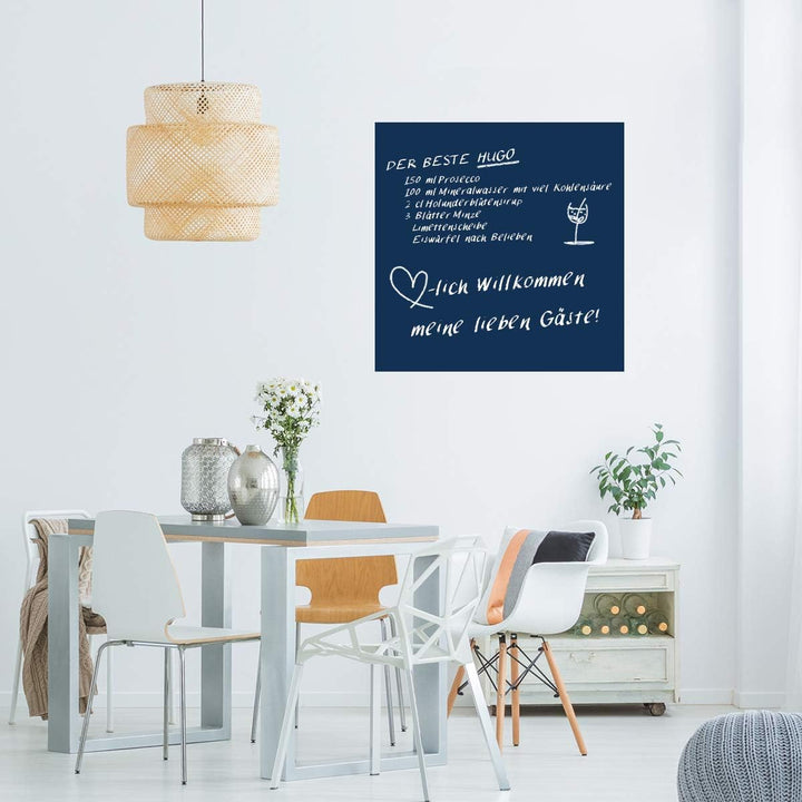 Wandkings Tafelfolie 100 x 100 cm, selbstklebend blau, Blau