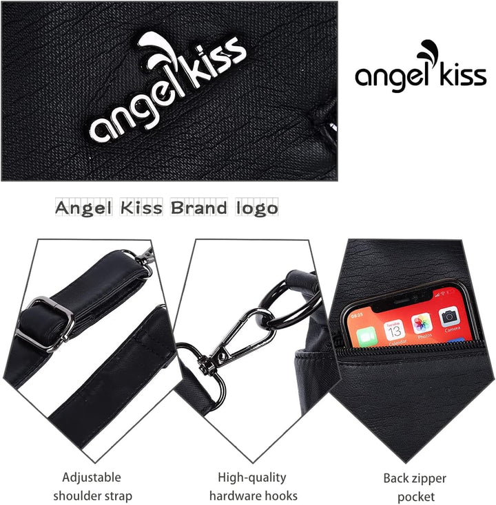 Angel Kiss Damen Handtasche Gurt Tote-Hobo-Crossbody 1-1#schwarz, 1-1#schwarz