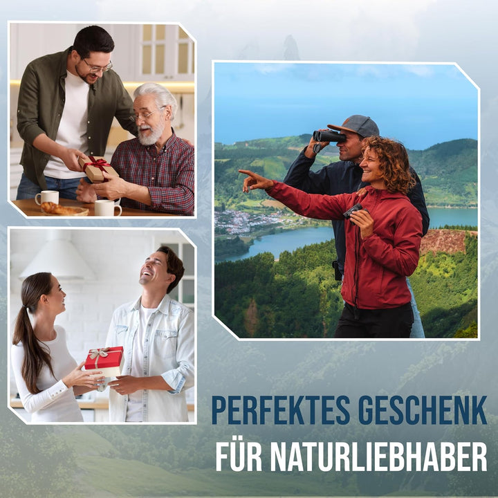 ZIRBITZ® HD Fernglas - Kompaktes und Leistungsstarkes Fernglas für Wandern, Vogelbeobachtung und Rei