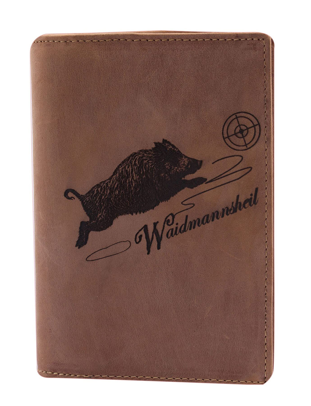 FFelsenfest Leder-Ausweismappe mit Jagd-Motiv I ca. 16,5x1,5x12cm