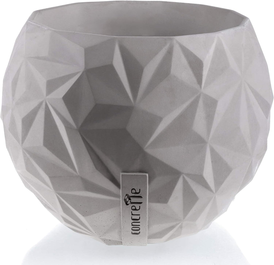 CONCRETTE Blumentopf Blumenkübel Zement-Pflanzkübel Übertopf aus Beton Bauble Geometric Ø 7,6 cm/Ø 2