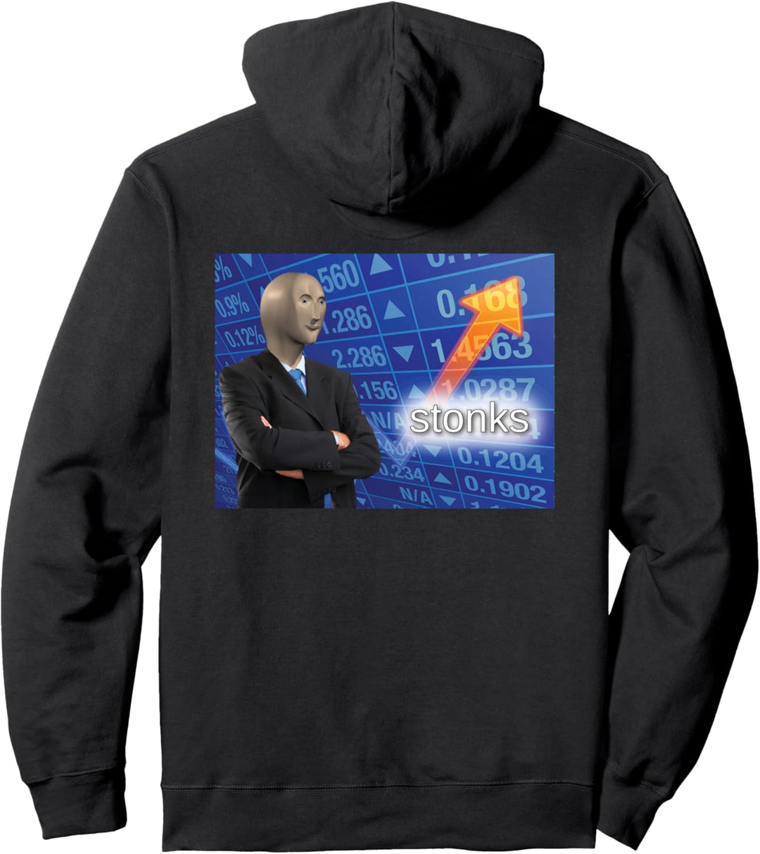 Stonks Meme Man Pullover Hoodie