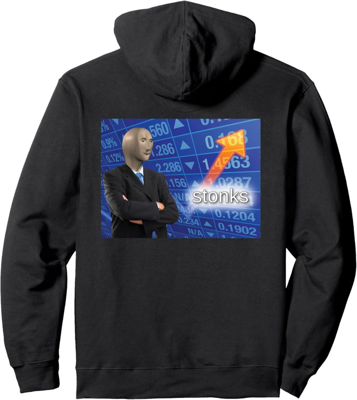 Stonks Meme Man Pullover Hoodie
