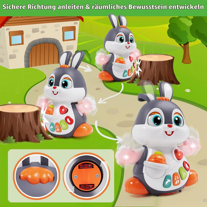Baby Musikspielzeug Spielzeug ab 1 Jahr, Babyspielzeug ab 7 8 9 10 12 18 Monate,Osterhase Krabbelspi