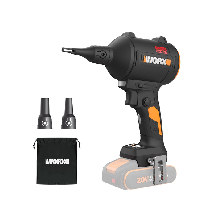 WORX 20V Akku-Staubbläser mit bürstenlosem Motor, elektrisches Luftgebläse zum Reinigen, Aufblasgerä