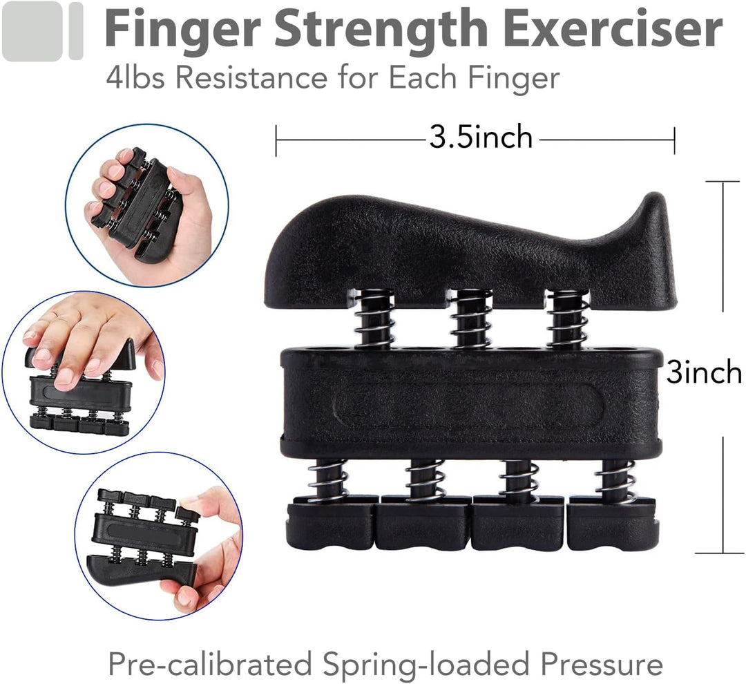 Handtrainer Fingertrainer, Griffkraft Trainer Training Set - 6er-Pack, Verstellbarer Grip Trainer, F