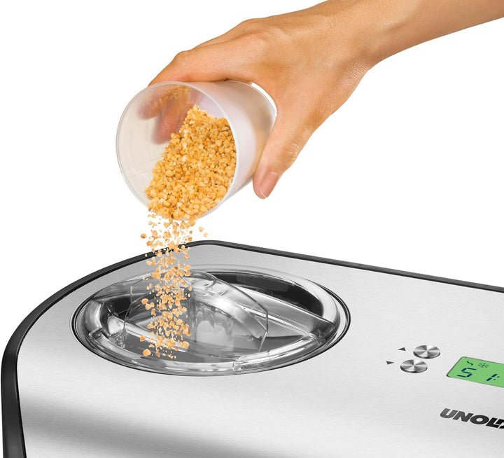 Unold 488659 Eismaschine One inkl. Eisbuch mit 101 Rezepten | Speiseeisbereiter 1,2 L, vollautomatis