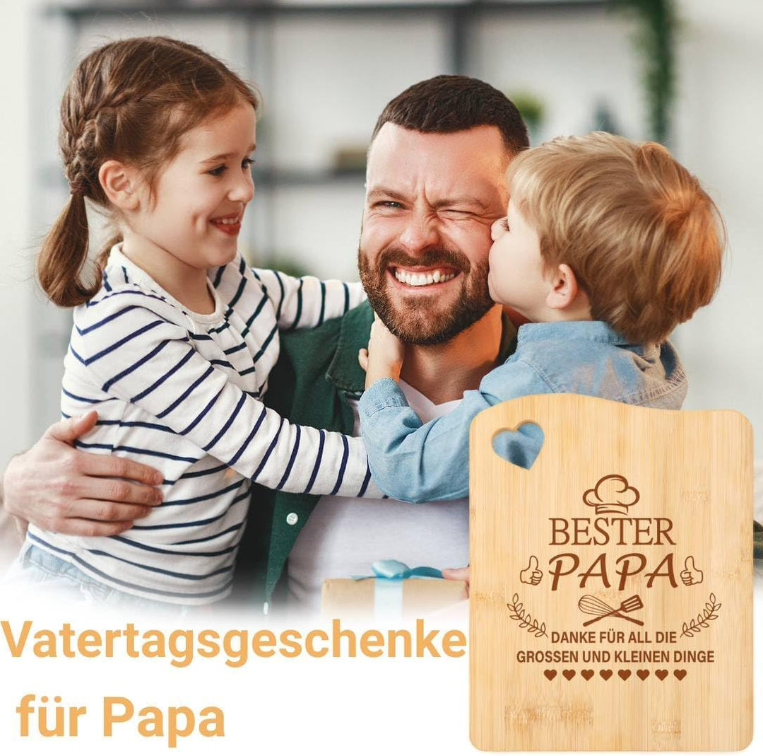 Papa Geschenk, Bambus Schneidebrett Geschenke für Bester Papa zum Geburtstag Weihnachten Ostern, Geb