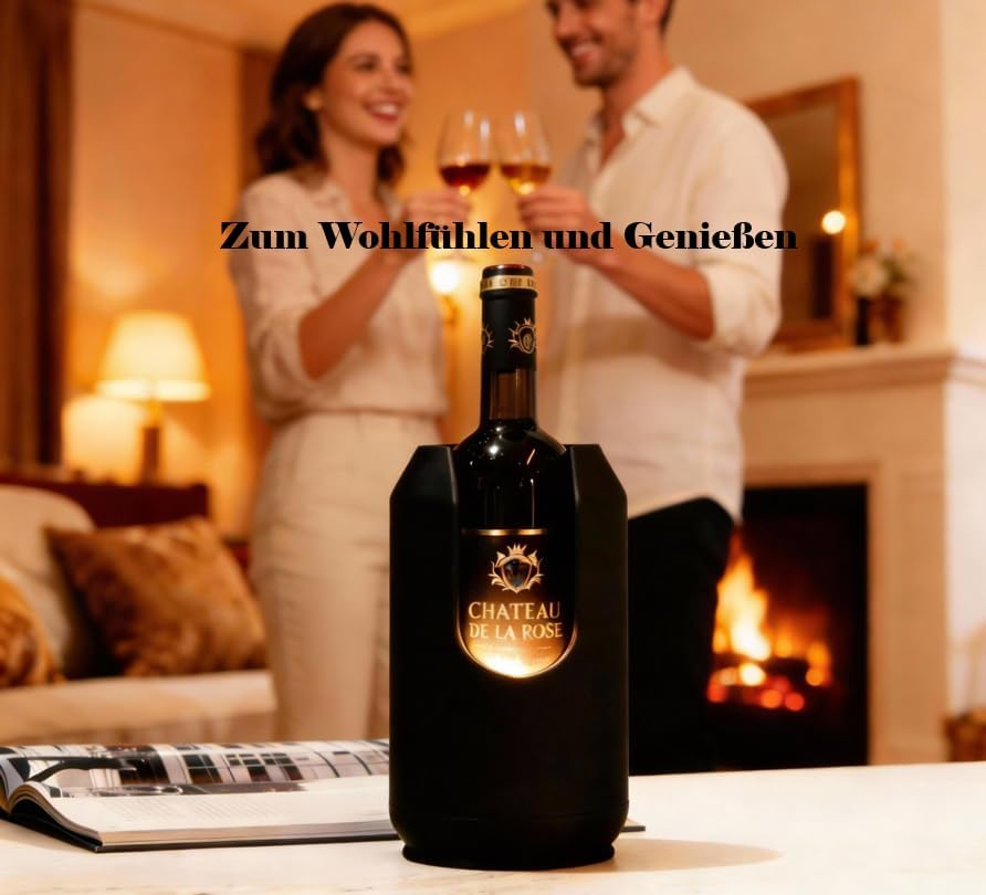 Weinkühler mit Kühlmanschette & Beleuchtung - doppelwandiger Flaschenkühler für perfekten Weingenuss