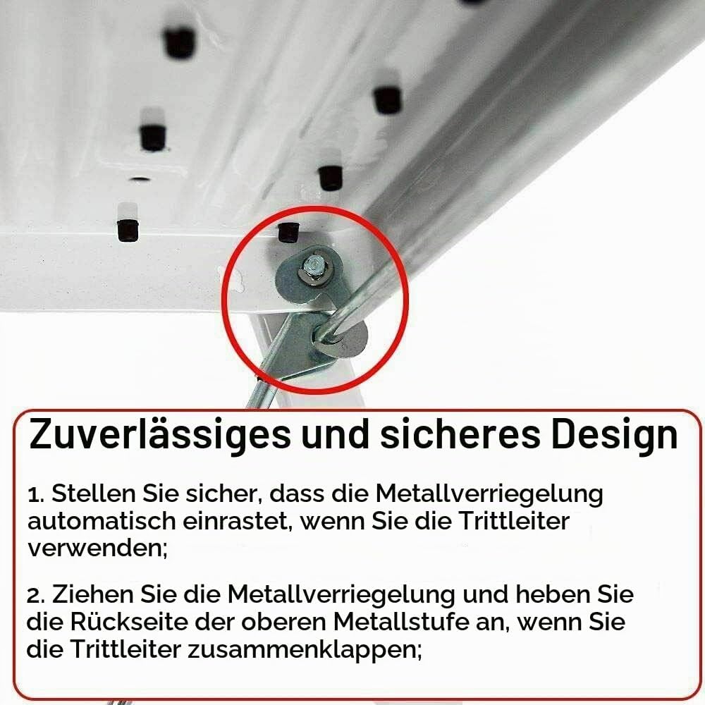 Klappleiter, Stufenleiter 2 Stufen klappbar Stehleiter, Trittleiter Leiter breite Stufen, rutschfest