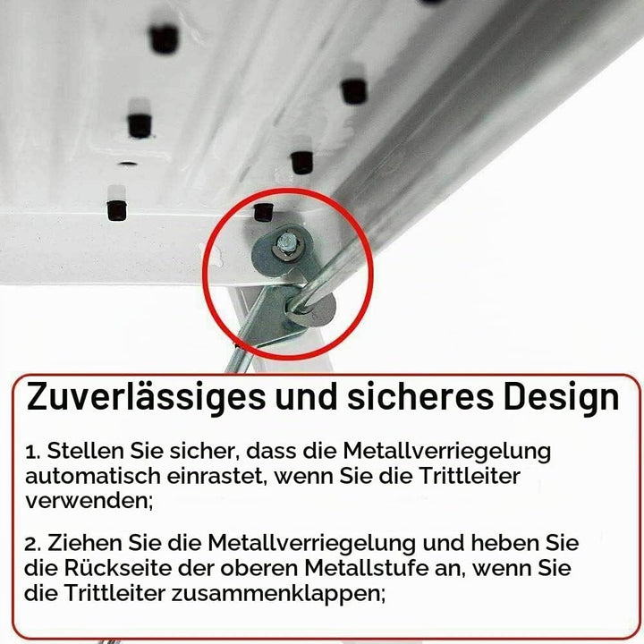 Klappleiter, Stufenleiter 2 Stufen klappbar Stehleiter, Trittleiter Leiter breite Stufen, rutschfest