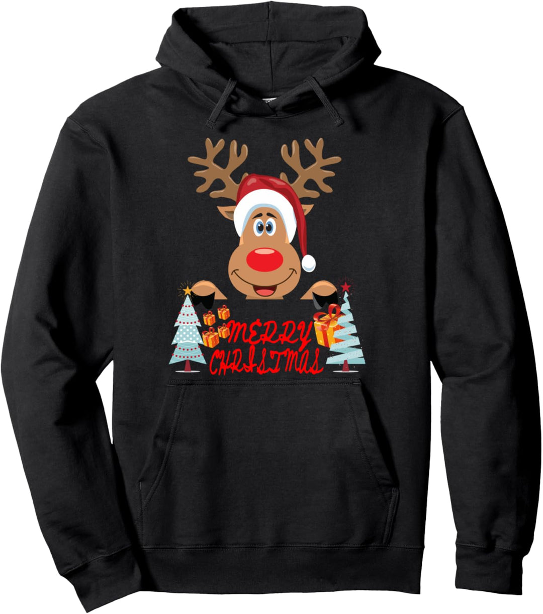 Weihnachtsoutfit Geschenk Partnerlook Rudolph Rudolf Rentier Pullover Hoodie