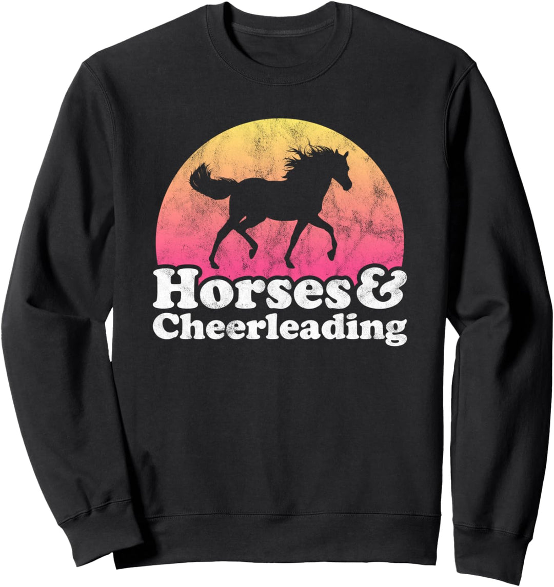 Pferd und Cheerleader Damen oder Mädchen Pferde Cheerleading Sweatshirt