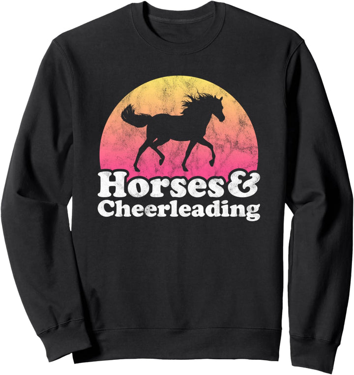 Pferd und Cheerleader Damen oder Mädchen Pferde Cheerleading Sweatshirt