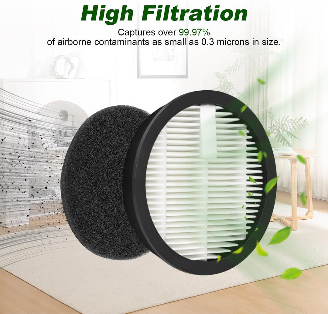 Filter Zubehör für HOMPANY SmartVac 11 Akku Staubsauger, 3 HEPA Filter, 3 Schaumfilter, Waschbare Fi