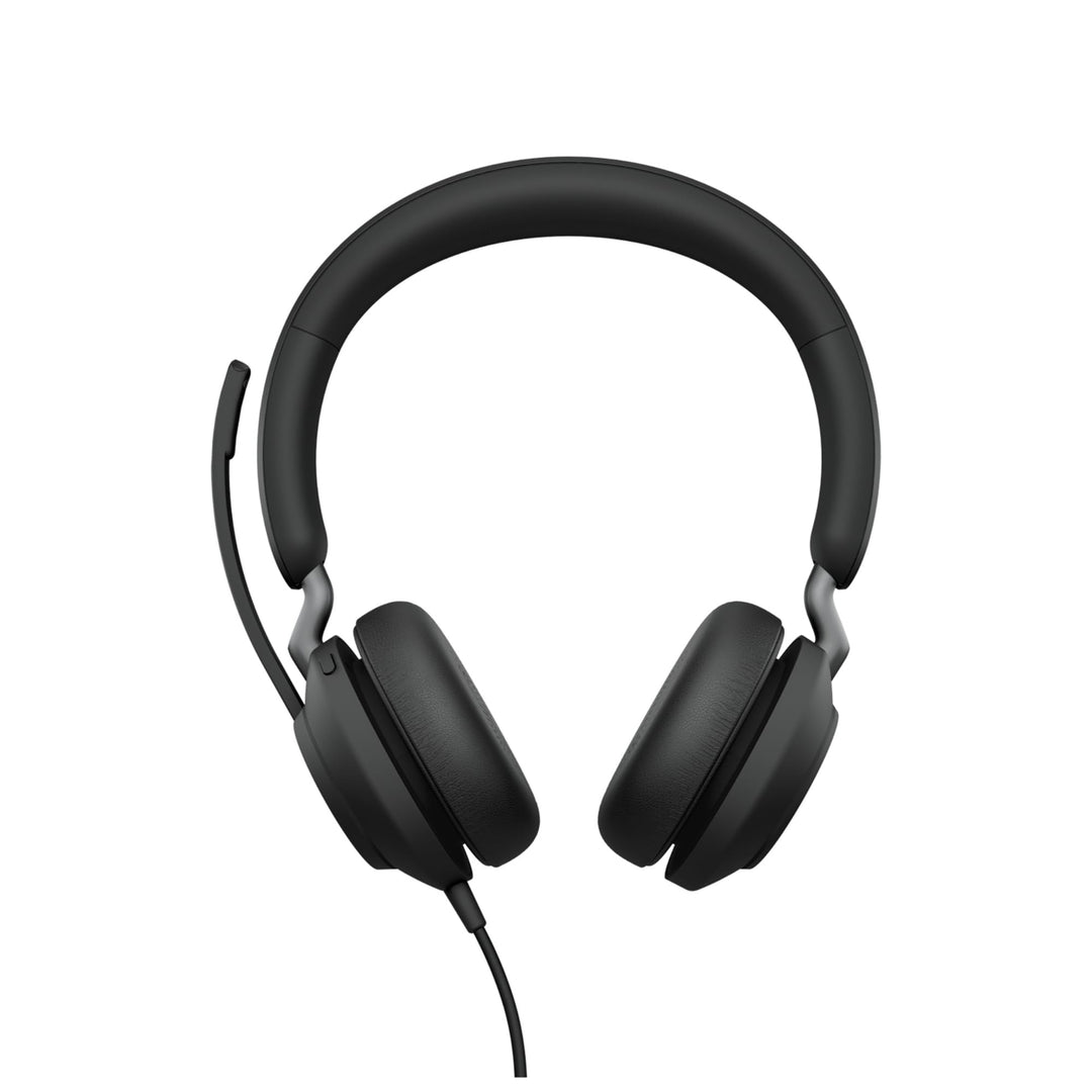 Jabra Evolve2 40 PC Headset – Noise Cancelling UC Certified Stereo Headphones With 3-Microphone Call