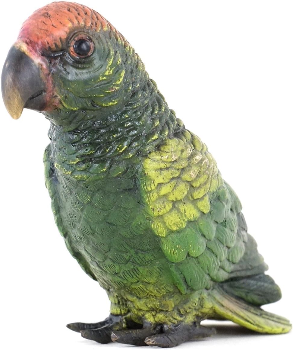 Kunst & Ambiente - Papagei aus Bronze - handbemalte Wiener Bronze - Vogelskulptur - authentische Tie