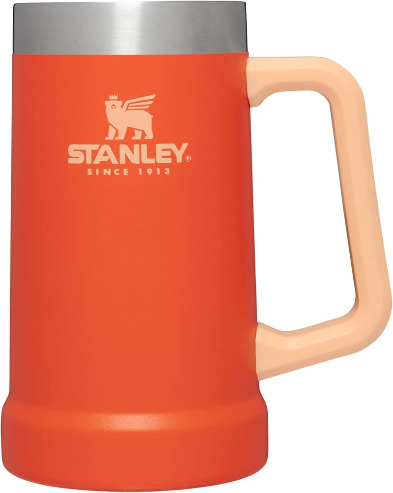 Stanley Adventure Big Grip Bierkrug aus Edelstahl, doppelwandige Vakuumisolierung, 680 ml, Tigerlily