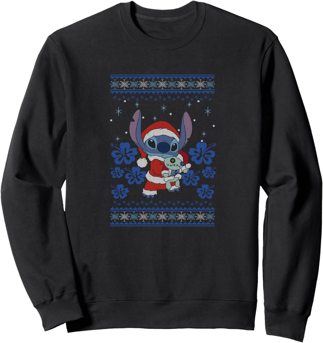 Disney Lilo & Stitch Christmas Santa Suit Ugly Sweater Sweatshirt