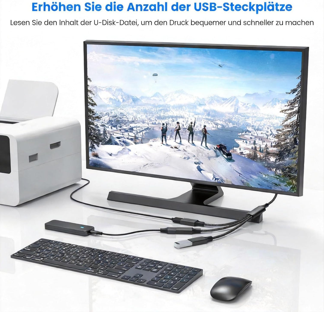 MOGOOD USB Splitter 1 zu 3 USB 2.0 Splitter Ladekabel Netzkabel Verl ngerung Hub Adapter für MacBook