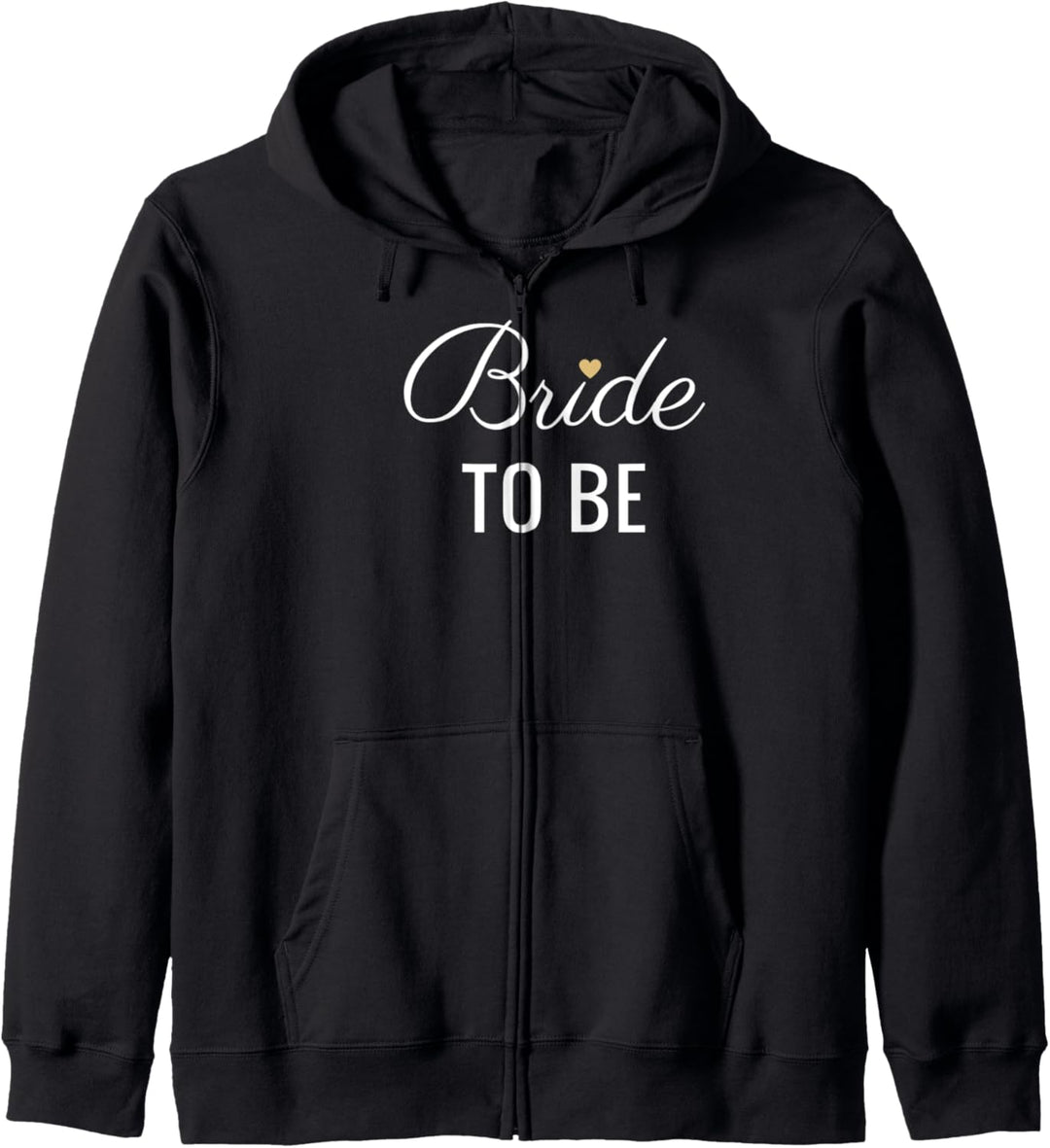 Bride To Be T-Shirt, Weisse Schrift Gold Herz Hochzeit & Braut Kapuzenjacke