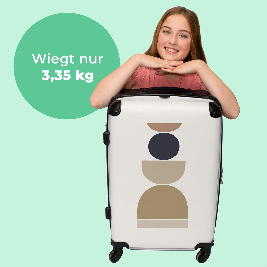 Koffer gross Trolley Rollkoffer Reisekoffer mit 4 Rollen Fotokoffer - Formen - Pastell - Abstrakt -