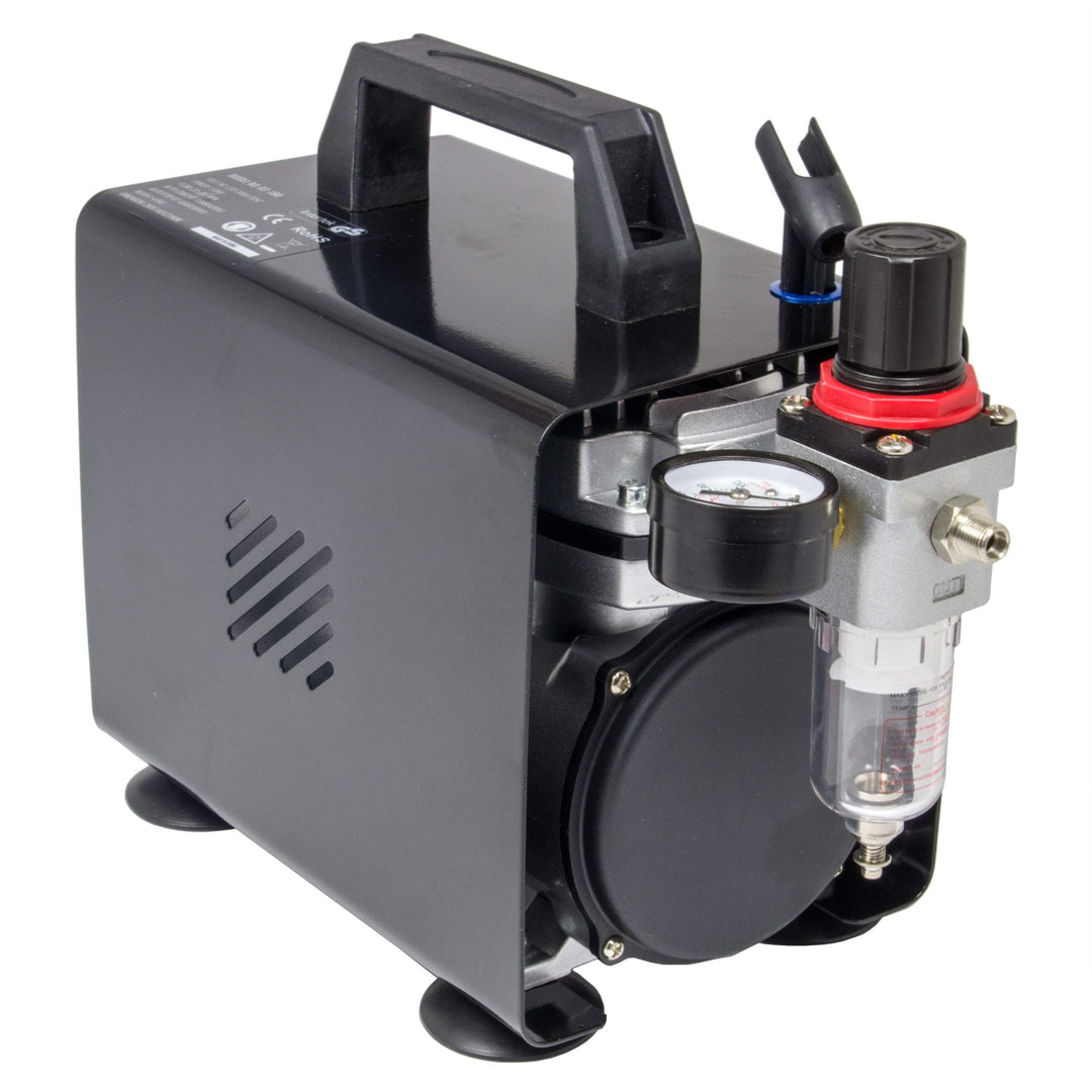 Fengda AS-18A - Professional Airbrush mini Kompressor / 4 bar/Kompakt mit Manometer,
