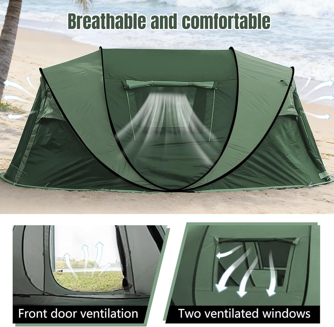Camping Zelt, Pop Up Zelt 4-5 Personen, Automatisches Aufstellzelt in 3 Sekunden, Wurfzelte Wasserdi