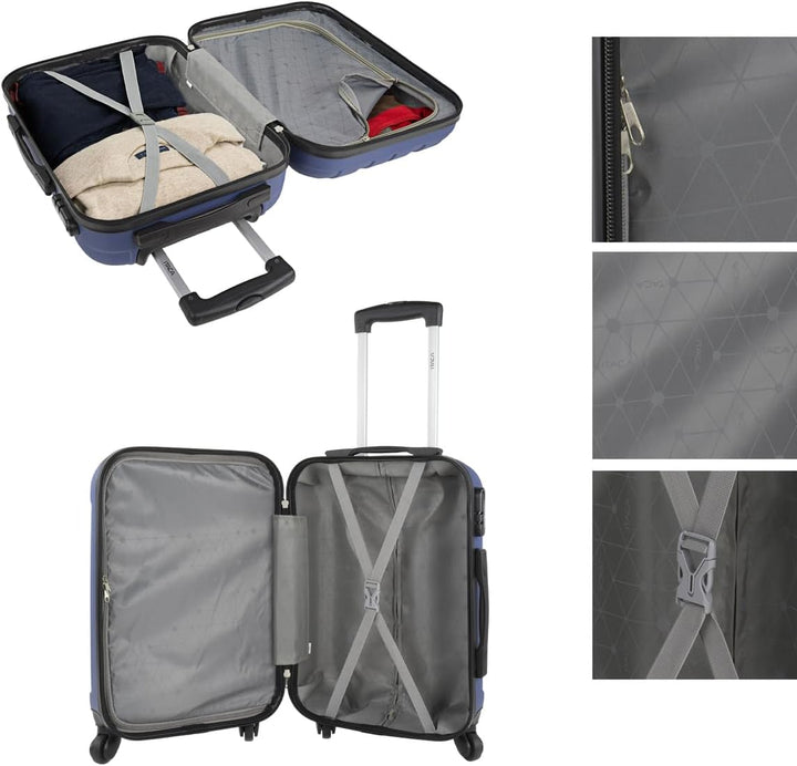 ITACA - Trolley Handgepäck Cabin Trolley Koffer Reisekoffer Hartschalenkoffer mit Zahlenschloss - Ka